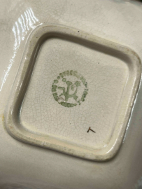 Пиала квадратной формы Дулевский ФЗ 1926-1929гг. Фаянс с цветочной деколью. Антиквариат. Картинка 5